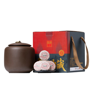 宫明茶叶 云南普洱茶熟茶小圆饼冰岛古树熟茶小饼茶叶500g礼盒装