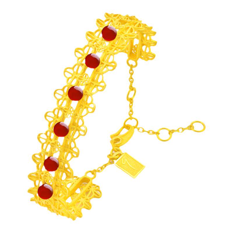 justgold镇金店婚庆手链黄金手镯