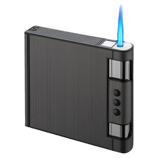 20支装烟盒打火机防风充气创意一体自动弹烟粗便携男刻字潮