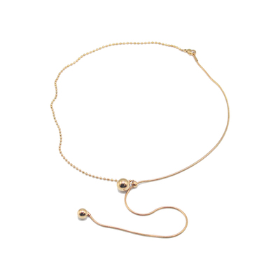 RECYCLE金色银色圆球流苏项链