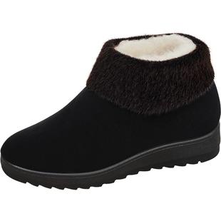 冬季老北京布鞋女加绒羊毛老人棉鞋秋冬中老年人2025时尚老太太鞋