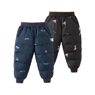 戴维贝拉儿童羽绒裤冬装2026新款宝宝男童保暖裤子女童洋气童装