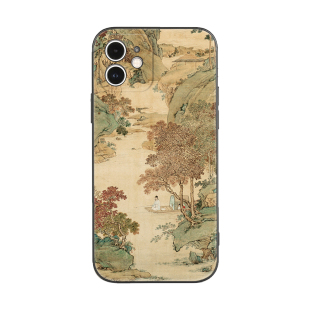 仇英山水画中国风故宫国画适用iPhone17Promax防摔16pro软壳15/14plus苹果13mini手机壳12/11