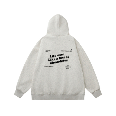 秋冬加绒加厚美式宽松连帽卫衣男