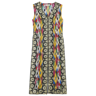 新疆舞蹈演出服装女士高定款艾德莱斯服饰维吾尔族广场舞长款马甲