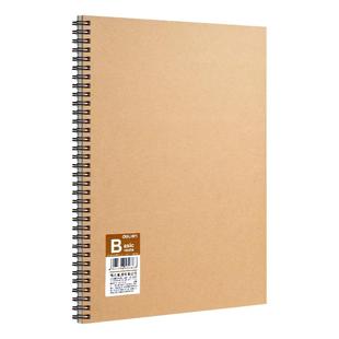 得力A4笔记本本子B5牛皮纸封面简约线圈本大学生专用考研错题本记录本精致A5日记本横线加厚练习本商务记事本