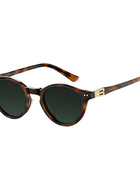 海伦凯勒玳瑁墨镜女小圆框太阳镜