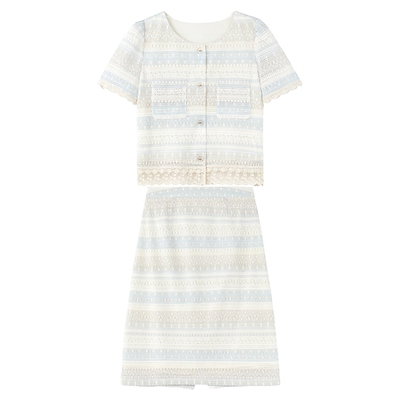 秋水伊人蕾丝套装两件套女套裙