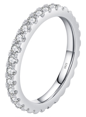 雅影莫桑钻S925纯银戒指女