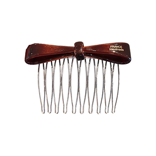 韩版新款蝴蝶结发梳时尚烫金字母齿防滑插梳头饰发卡盘发神器发饰