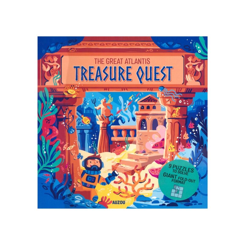 The Great Atlantis Treasure Quest 亚特兰蒂斯寻宝之旅 益智活动 故事+知识 9道关卡谜题 超大展开页 英文原版进口儿童图书