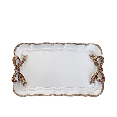 可爱蝴蝶结复古长方形摆件托盘