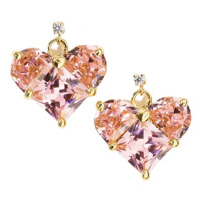 美国VanessaMooney粉色爱心耳钉i