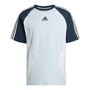 Adidas/阿迪达斯正品三叶草男时尚日常休闲条纹针织短袖T恤KD4350