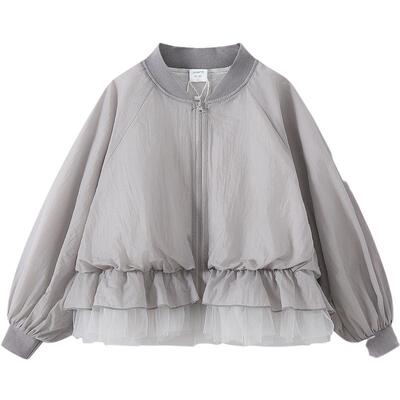 植木女童外套2026春秋新款中大童中长款花苞裙摆上衣儿童外套童装