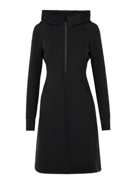 朗姿复古轻运动连帽卫衣连衣裙
