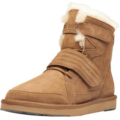 冬季皮毛一体马丁靴加绒厚底短靴