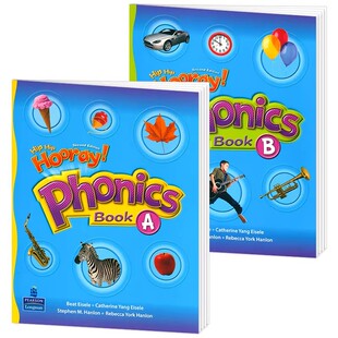 原版进口香港朗文小学英语教材 hip hip hooray Phonics A+B 3H自然拼读教材 朗文3H少儿英语启蒙教材 美式发音课本 hiphiphooray