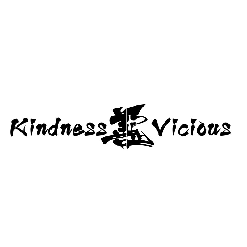 日系VIP改装汽车前档后档玻璃车贴 善恶创意文字反光贴防水车身贴