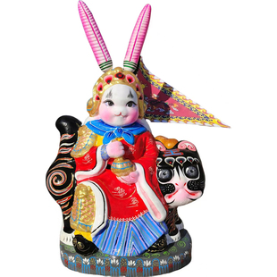 福兔祥泥人兔爷福兔祥老北京兔儿爷福兔祥兔爷传统手工泥塑摆件