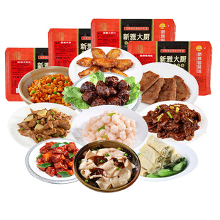 上海新雅半成品菜蚝油牛肉河虾仁年夜饭套餐预制菜食品速食粤菜馆