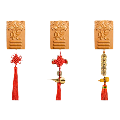 八卦牌桃木房屋角雕刻饰品