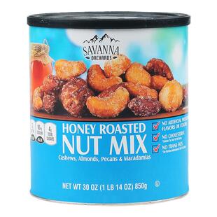 美国进口savanna蜂蜜混合坚果仁香烤干果开心果每日零食罐装礼盒
