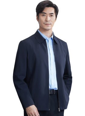 红都翻领四季宽松可水洗男夹克