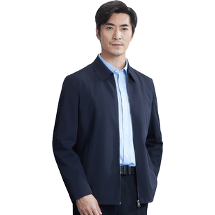 红都夹克男中年商务正装上班职业开会可水洗微弹料男装外套