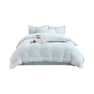 冬季裸睡4D雕花牛奶绒四件套裸睡双面加厚珊瑚绒被套保暖床上用品