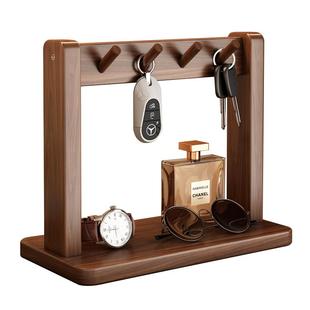 实木玄关钥匙收纳架摆件置物架进门门口小杂物钥匙手表桌面收纳盒
