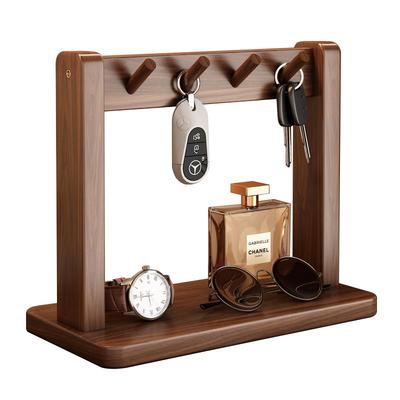 全橡胶木--进门玄关钥匙收纳架