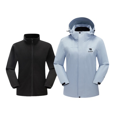 骆驼户外冲锋衣男款两件套11三合一冲锋衣女三防保暖登山服外套