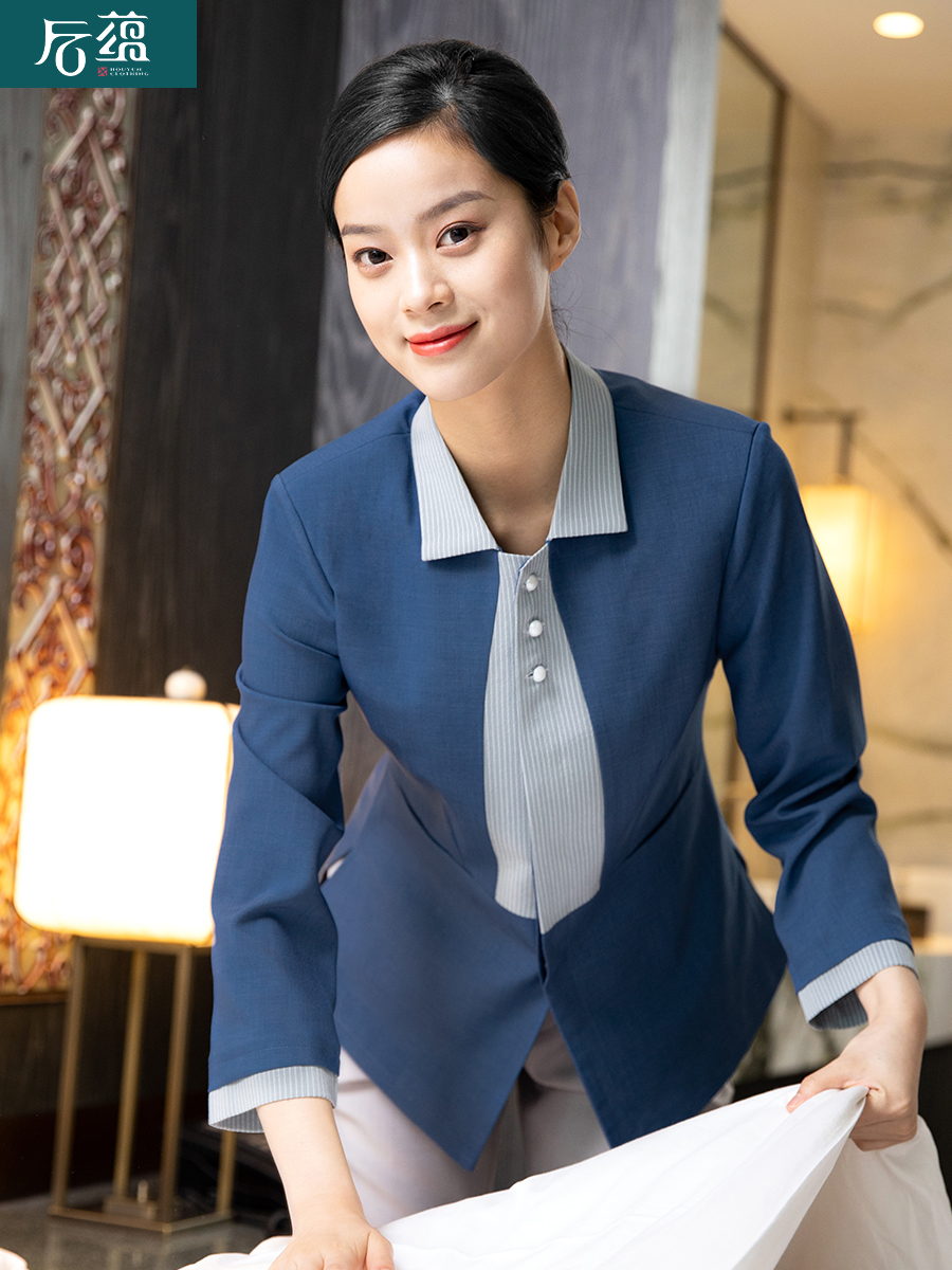 保洁工作服长袖女秋冬酒店客房服务员制服医院物业阿姨清洁工套装