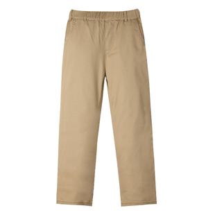 男童卡其色校服裤子儿童小学生加厚松紧腰伊顿校裤款春秋加绒女童