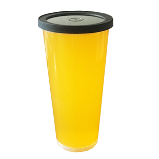 80口径一次性奶茶杯咖啡杯子定制500ml高透高脚注塑杯打包果汁杯