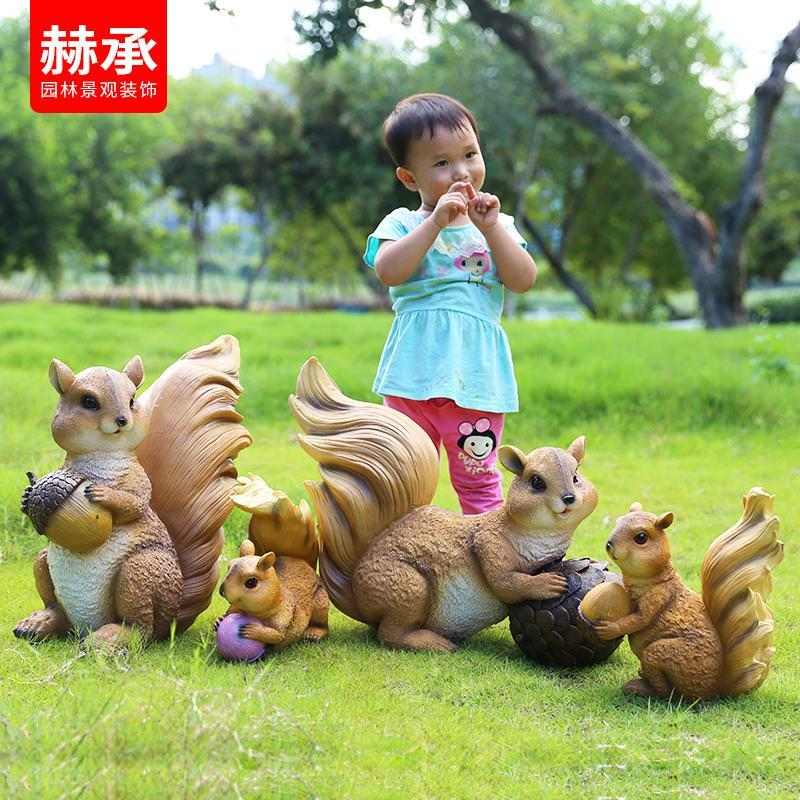 仿真松鼠摆件树脂工艺品雕塑别墅花园庭院户外园林景观装饰摆设