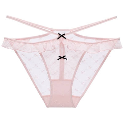 3件129|商场同款MYBODY新款甜美高开叉性感可外露绑带蕾丝内裤女