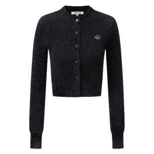 CLIMAX VISION闪钻CV软糯绵密仿貂毛针织短款开衫毛衣