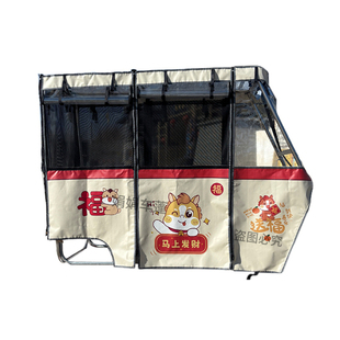 电动三轮车棚皮革雨帘卡通刀刮布雨帘四季通用网纱休闲小巴士雨帘