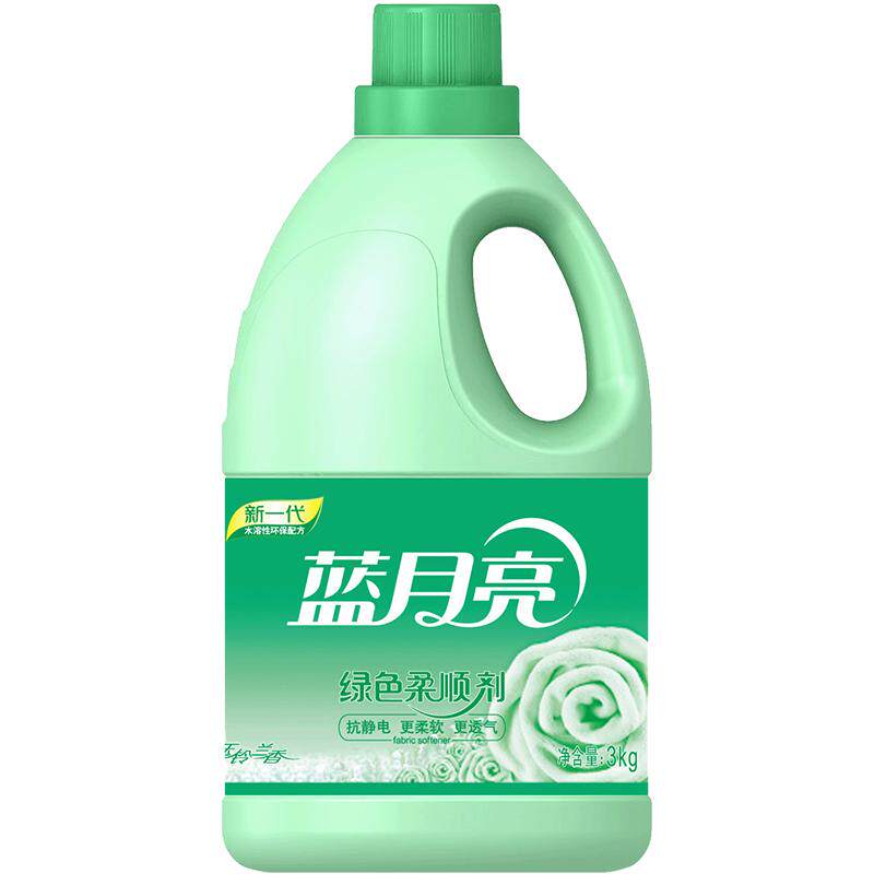 蓝月亮绿色柔顺剂6kg衣物柔顺护理柔软透气防静电持久留香瓶装
