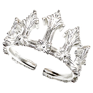 QuriouStone其石哥特风格欧式栅栏皇冠雏菊戒指925纯银开口可调节