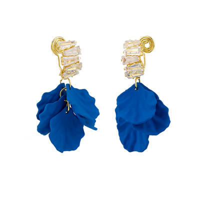 蚊香盘闪钻时尚花朵2024新款耳夹