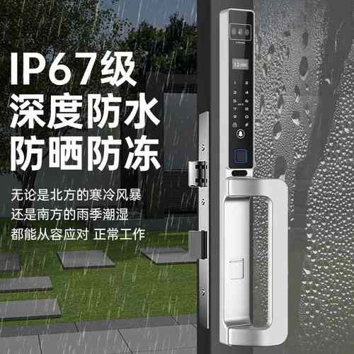 全自动3D人脸户外断桥铝指纹锁防水涂鸦tuya APP肯德基门窄边门锁
