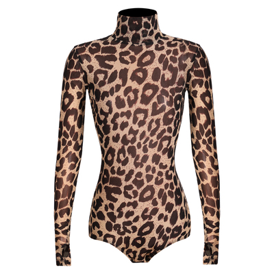 dancebaby体服上衣豹纹网纱