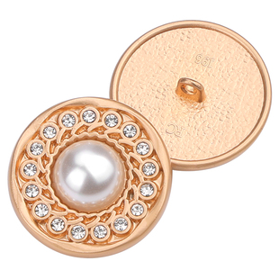 珍珠镶钻纽扣圆形金属上衣外套风衣线衫开衫时尚装饰手缝扣子配件