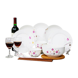 清仓 骨瓷餐具套装家用56头组合碗碟10人家庭用中式成套餐具碗盘