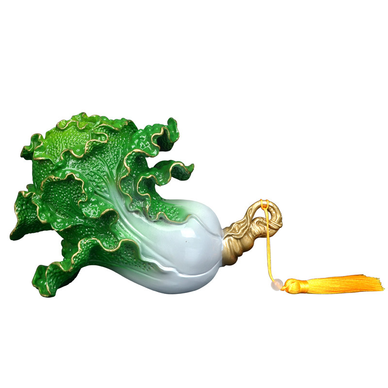 创意白菜造型手工陶瓷桌面摆件
