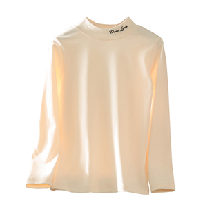 女童德绒打底衫秋冬新款儿童长袖T恤洋气宝宝内搭半高领打底上衣