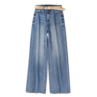 219欧货小蜜蜂2026春季时尚休闲无弹牛仔裤垂感宽松显瘦阔腿裤女